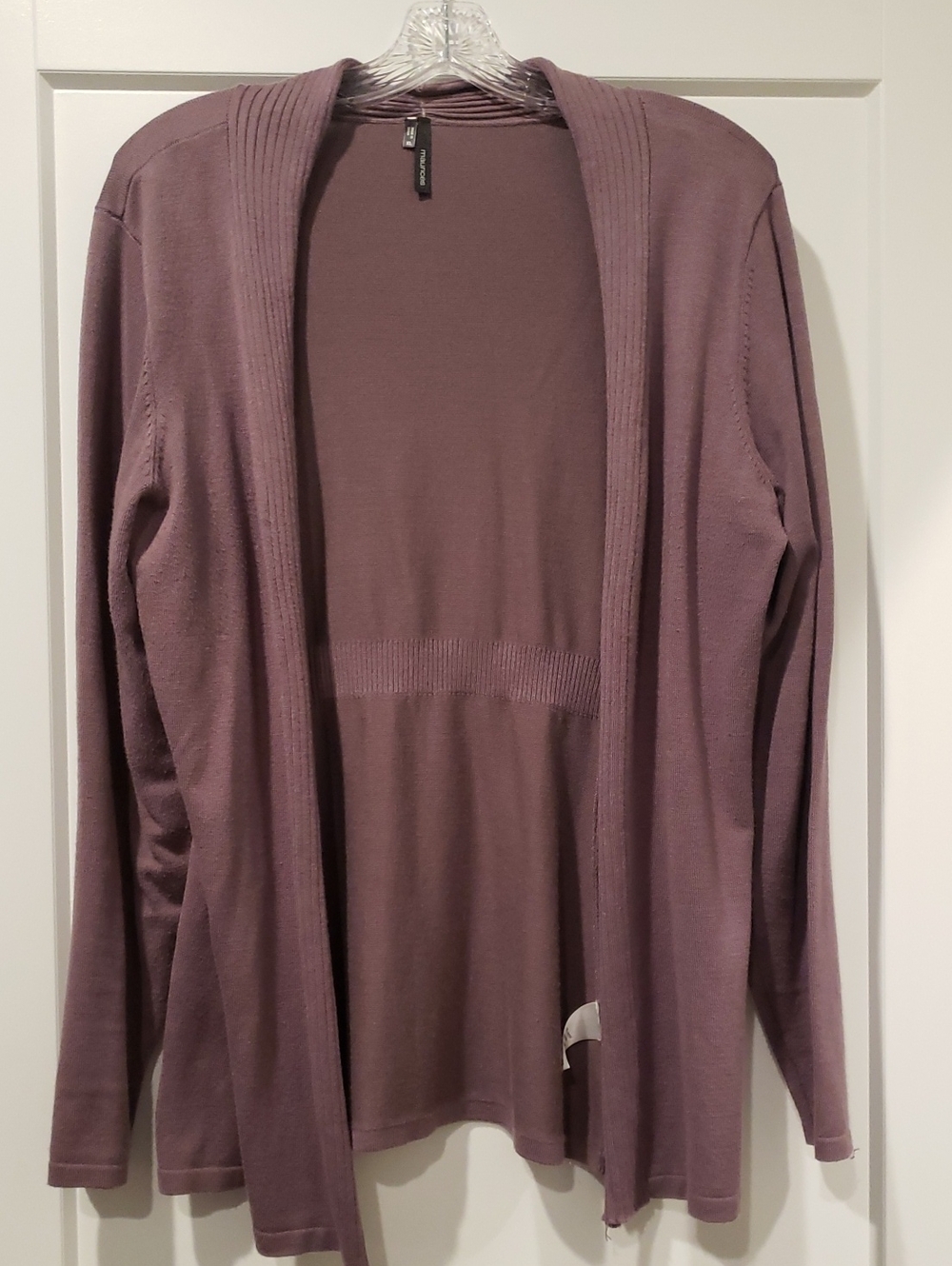 Maurices Open Front Cardigan Sweater in Mauve Plum